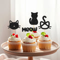 24 Pièces Cupcake Toppers Chat - Décoration Gâteau Anniversaire Thème Chaton