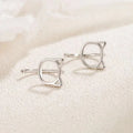 Boucles d'oreilles en forme de chat en argent