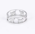 Bague en acier inoxydable en forme de chat