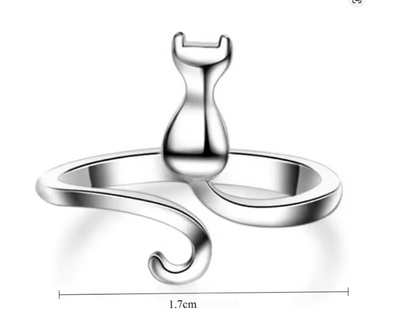 Bague ajustable pour amoureux des chats