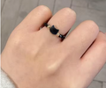 Bague artisanale en pierre naturelle en forme de chat