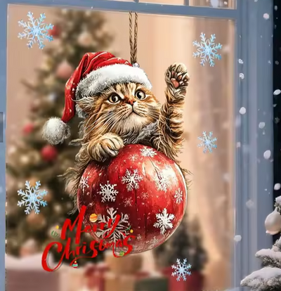 Autocollant Festif de Noël pour Fenêtre