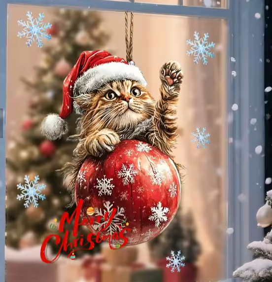 Autocollant Festif de Noël pour Fenêtre